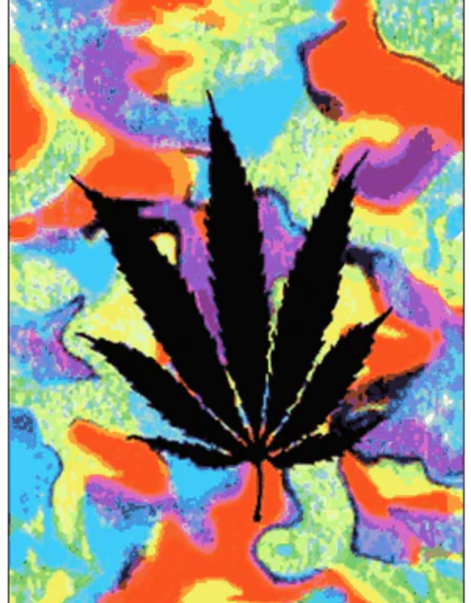Tie-Dye Black Leaf Flag - 3' x 5'