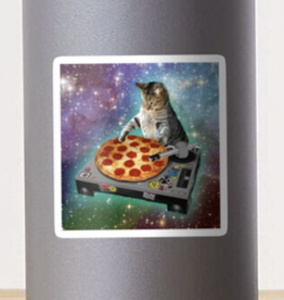 DJ Cat Pizza Sticker