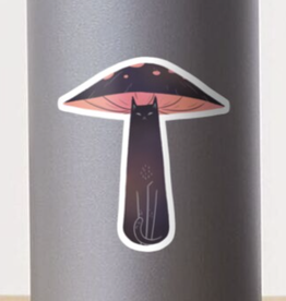 Black Cat Meowshroom Sticker