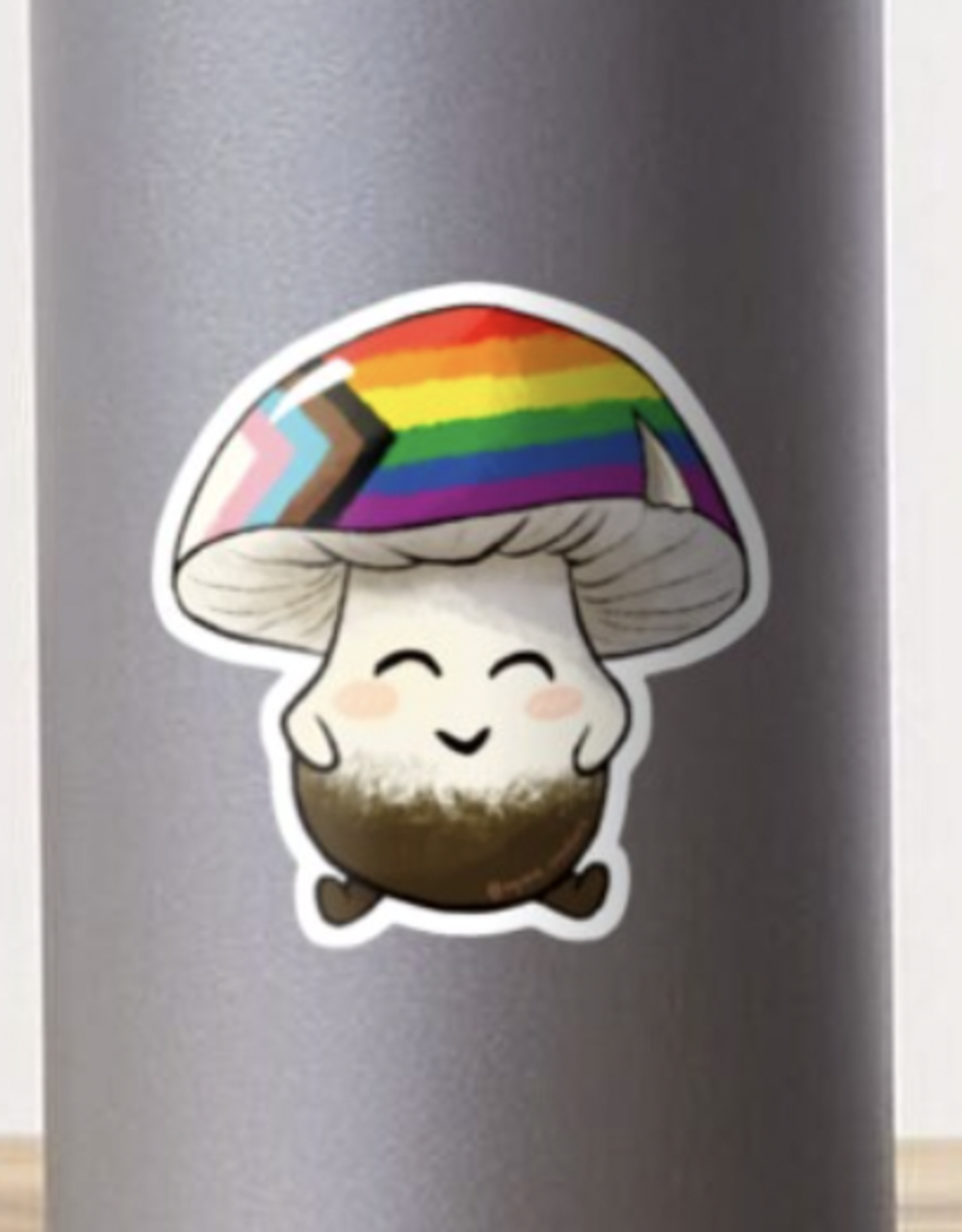 Progress Pride Mushroom Sticker