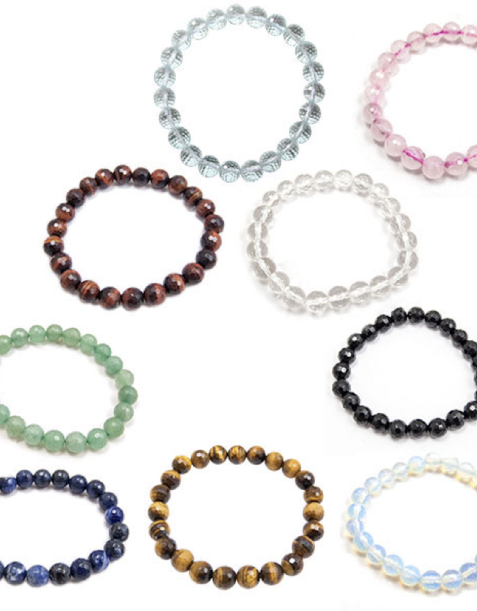 Gemstone Faceted Bracelet (8mm Bead)