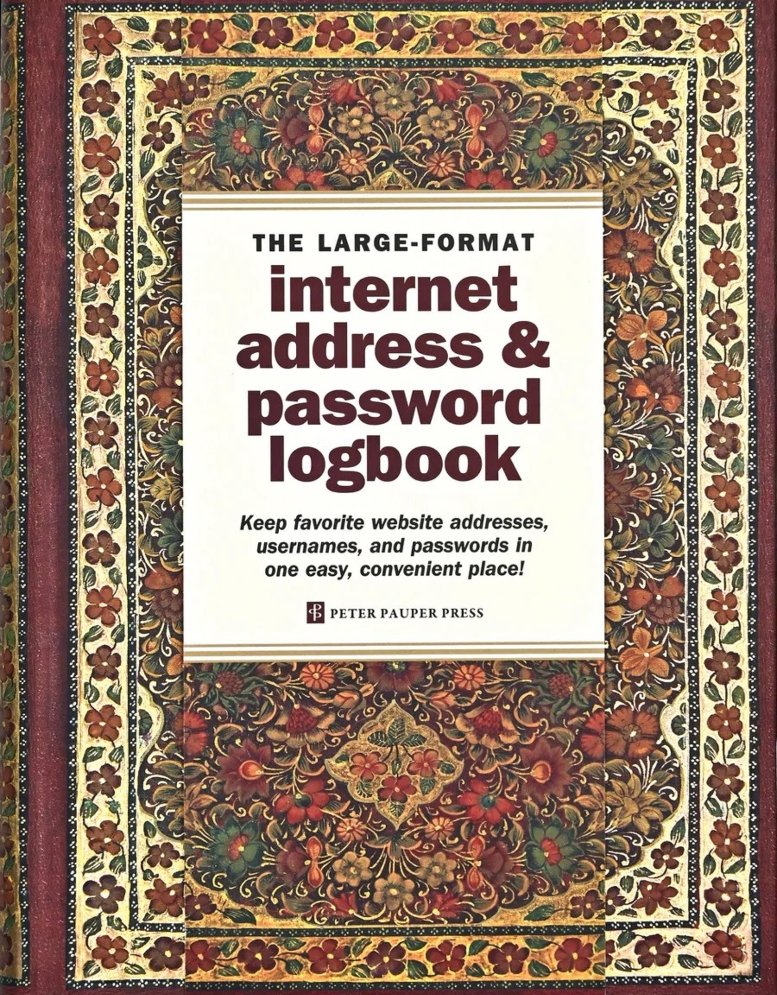 Gilded Floral Large-Format Internet Address & Password Logbook
