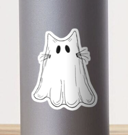 Ghost Cat w/ Whiskers Sticker