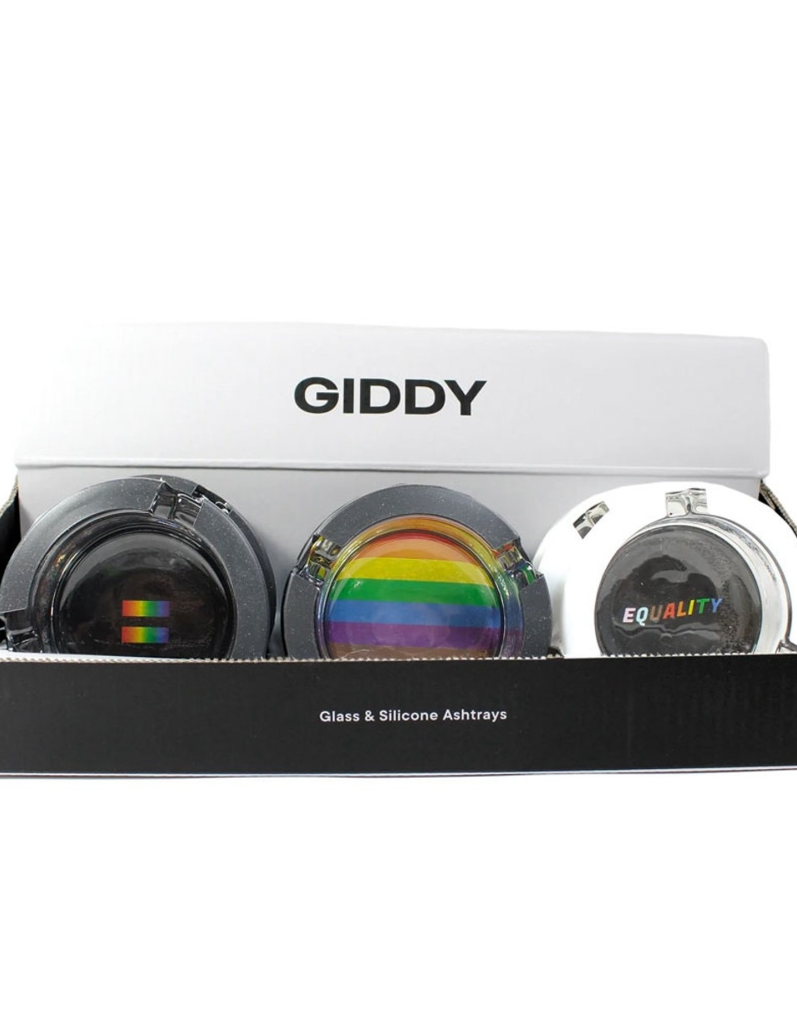Giddy 3" Equality Glass Ashtray with Silicone Cover