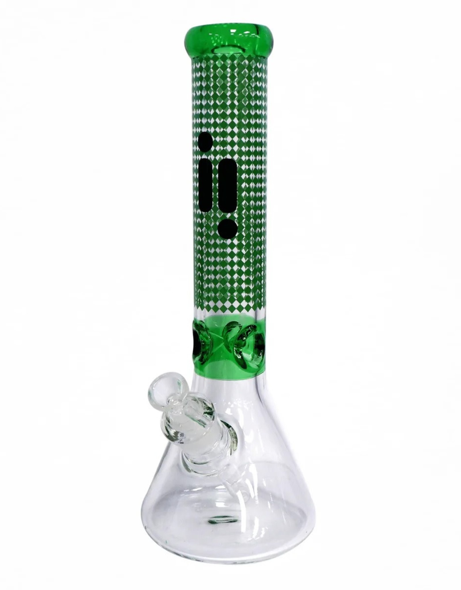 Infyniti 14" 7mm Frosted Beaker w/ Textured Neck & Ice Pinch by Infyniti