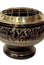 Brass Resin Incense Burner with Mesh Top (No Wood Base)