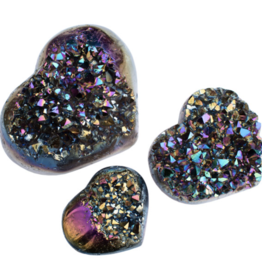 Heart - Titanium Amethyst Druze Cluster