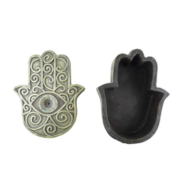 Hamsa Trinket Box - Metallic Resin