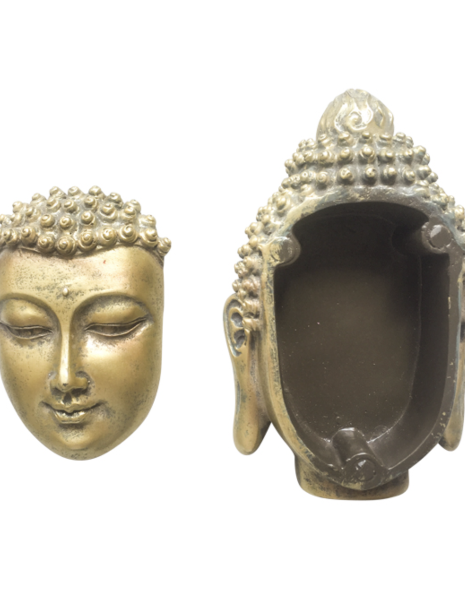 Buddha Head Trinket Box - Metallic Resin