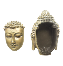 Buddha Head Trinket Box - Metallic Resin