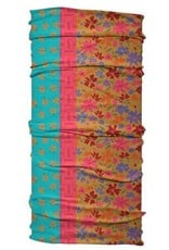 Wide Headband - Teal/Apricot Split Floral