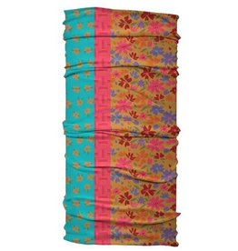 Wide Headband - Teal/Apricot Split Floral