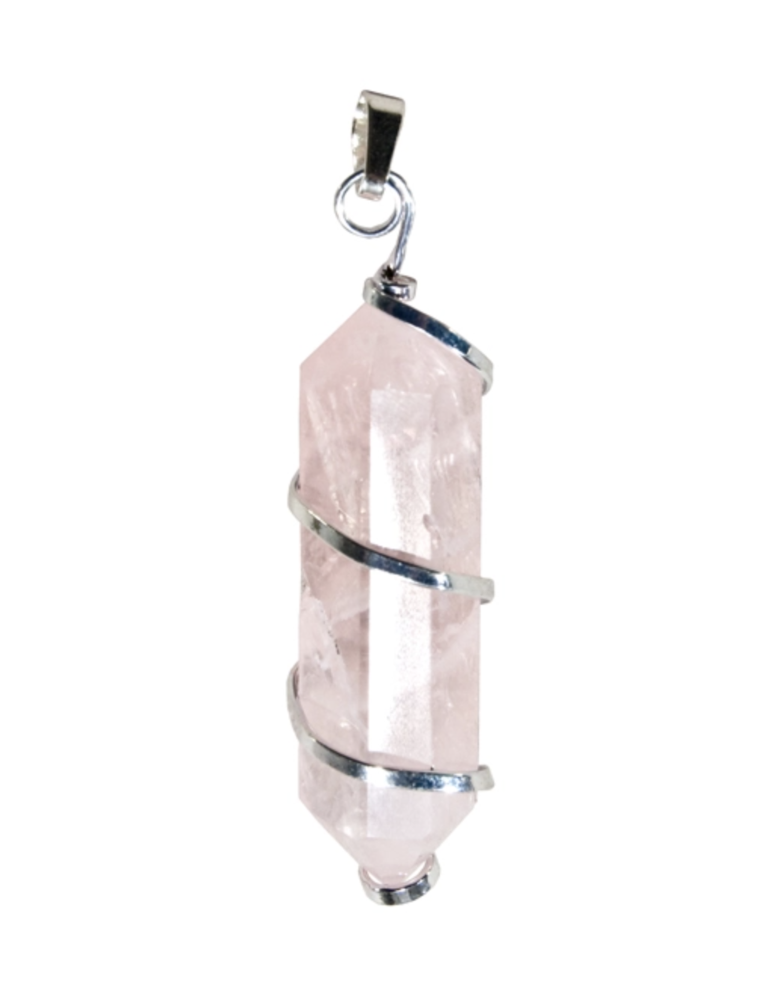 Rose Quartz Point Twist Necklace