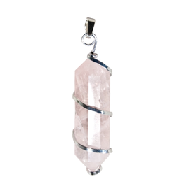 Rose Quartz Point Twist Necklace