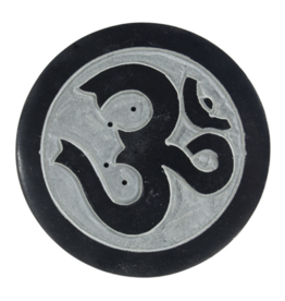 Om Soapstone Round Incense Burner