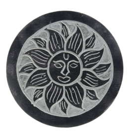 Sun Soapstone Round Incense Burner