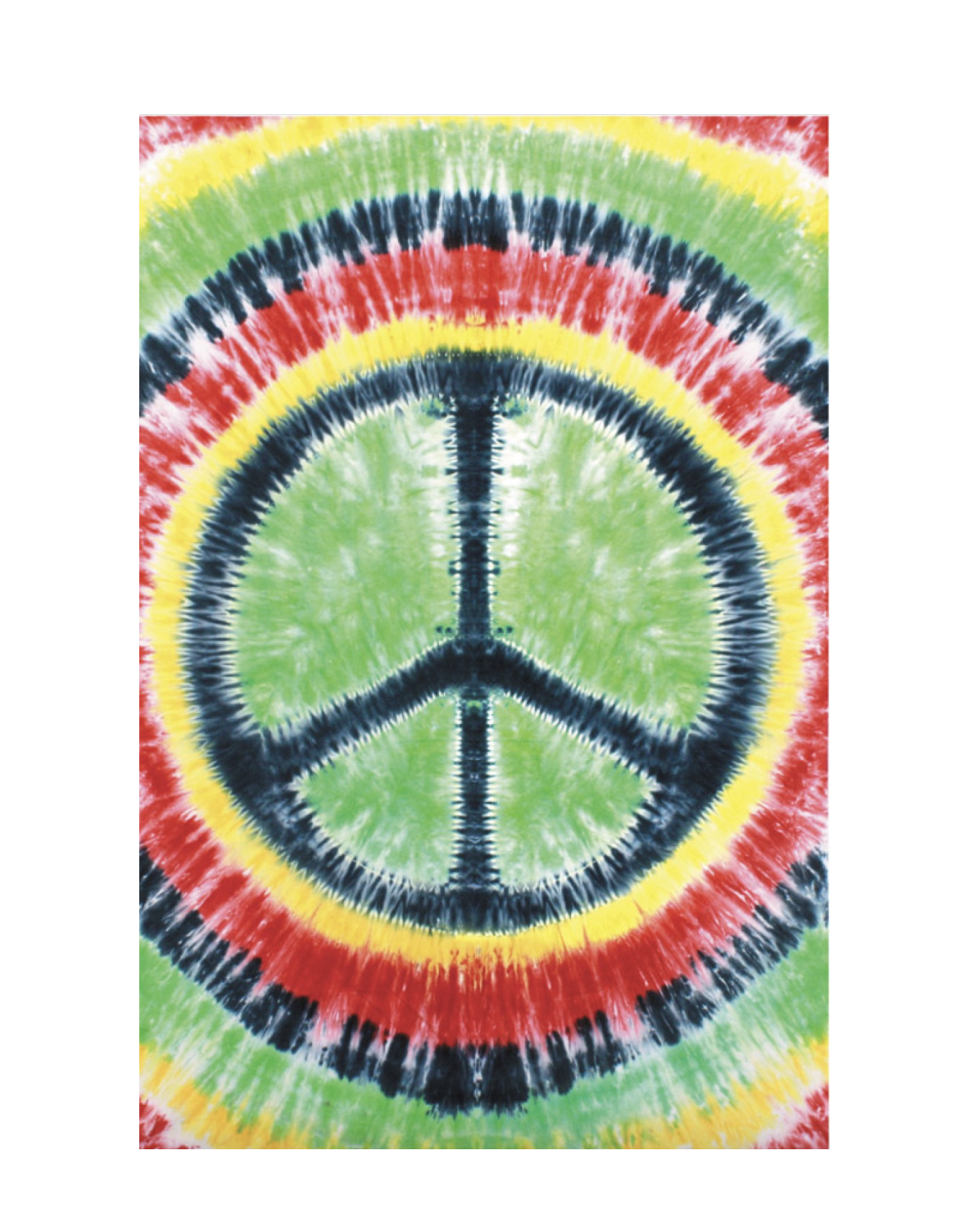 Rasta Peace Sign Tie-Dyed Tapestry 60"x90"