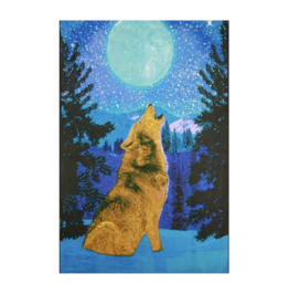 3D Glow in the Dark Wolf Tapestry 60"x90"