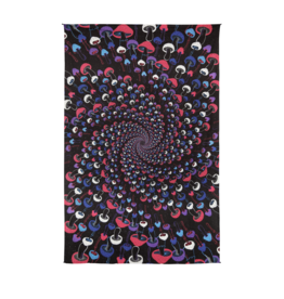 3D Glow In The Dark Shroom Spiral Tapestry 60"x90" - Art by Dina June Toomey