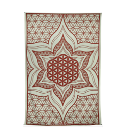 Red Flower Of Life Tapestry 52"x80" - Zest For Life