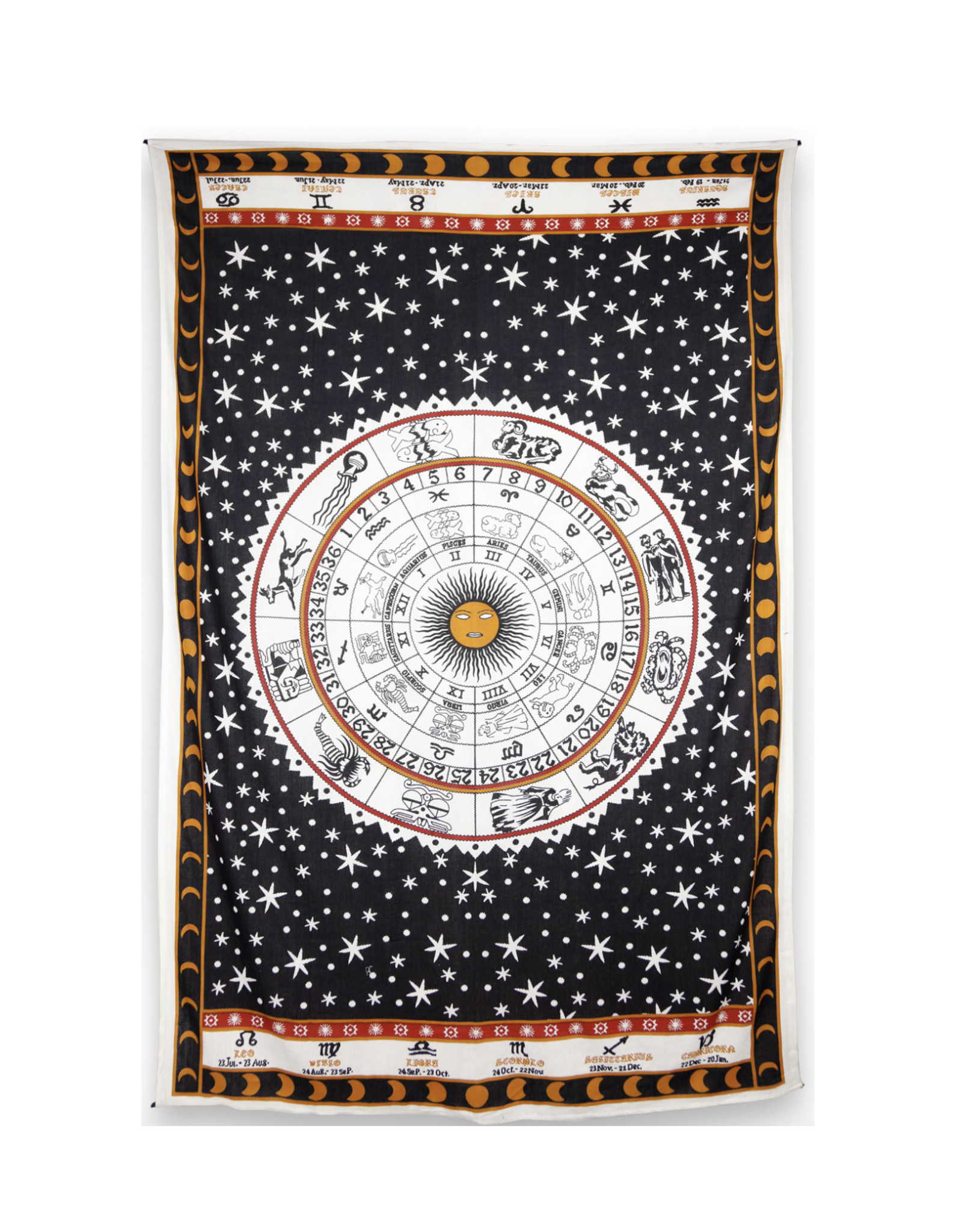 Orange Zodiac Astrology Tapestry 52"x80" - Zest for Life