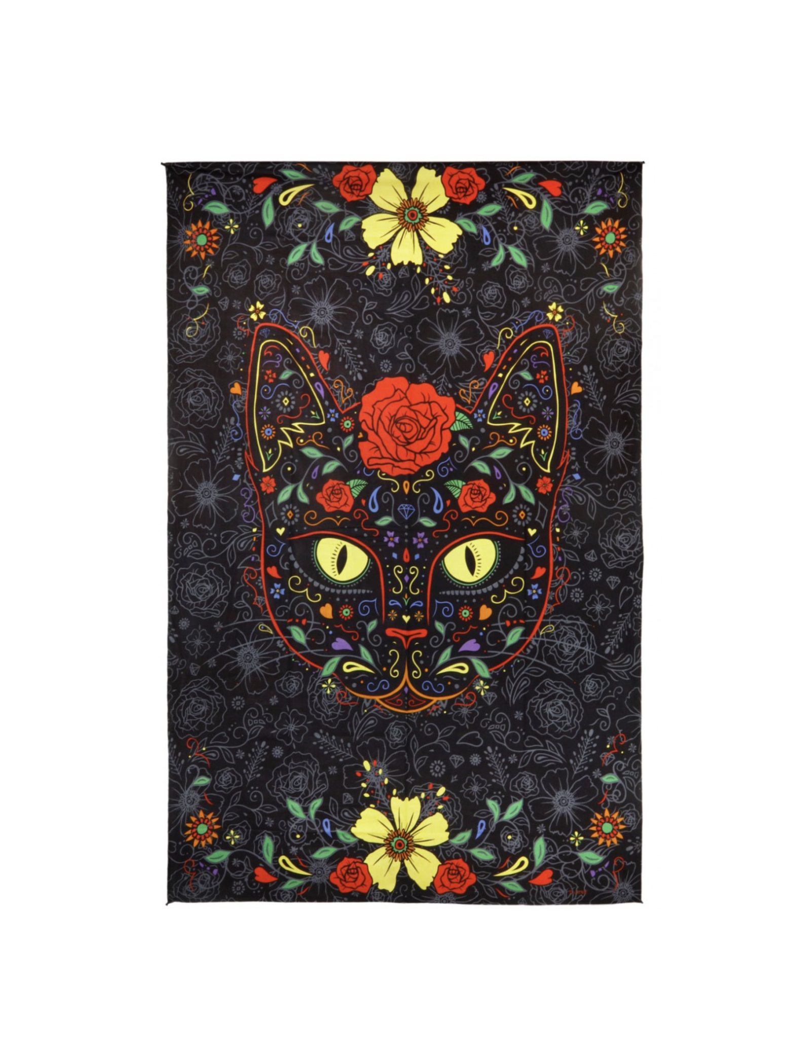 3D Sugar Kitty Tapestry 60"x90" - Art by Dina June Toomey