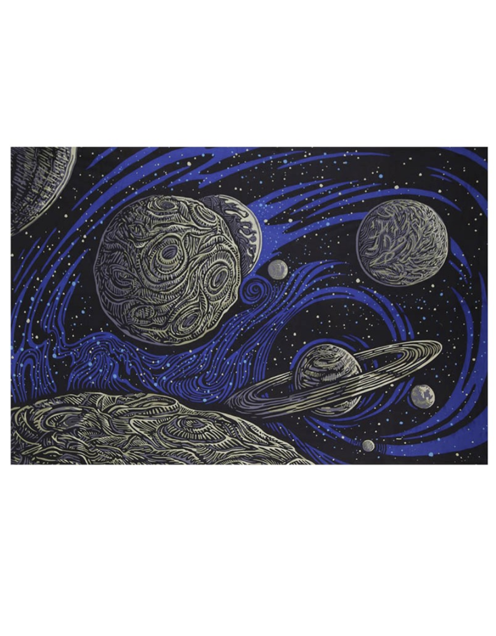 3D Galactic Space Mini Tapestry 30"x45" - Art by Chris Pinkerton