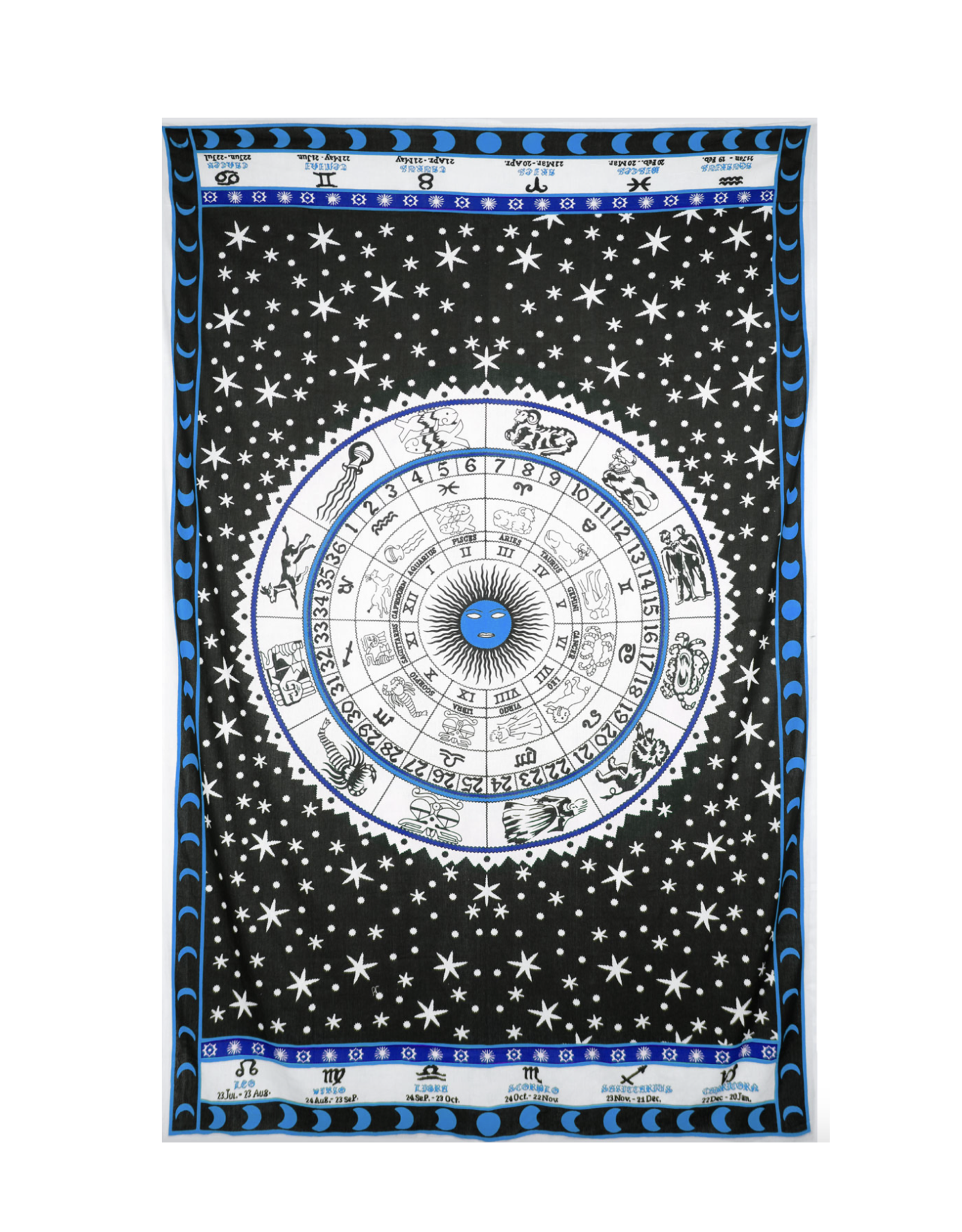 Blue Zodiac Astrology Tapestry 52"x80" - Zest for Life