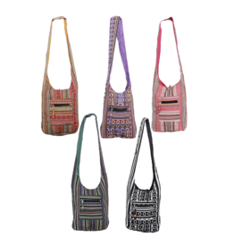 Woven Zip Top Hobo Shoulder Bag - Assorted Designs