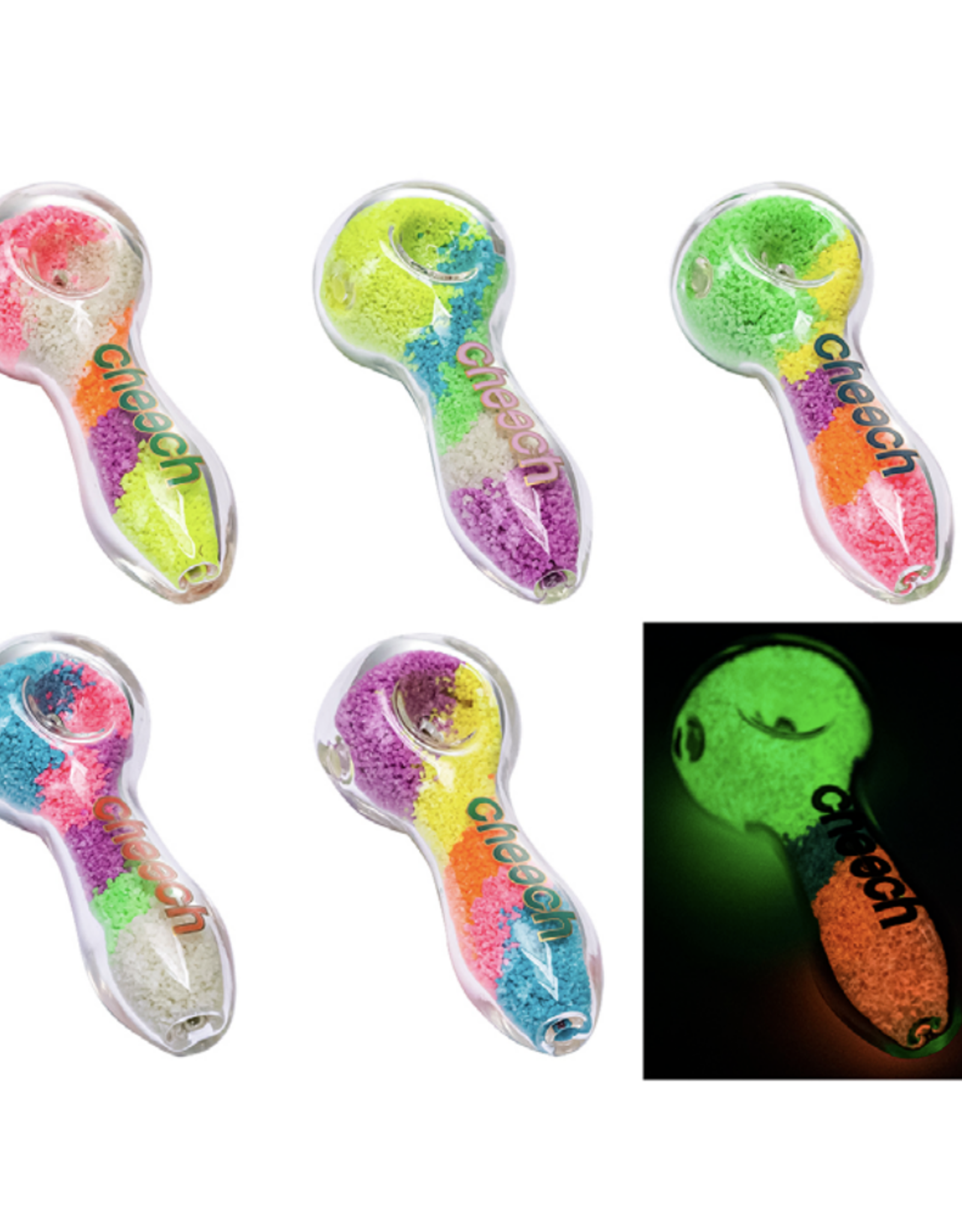 Cheech 5” Glow In The Dark Mixed Colour Assorted Pipe by Cheech