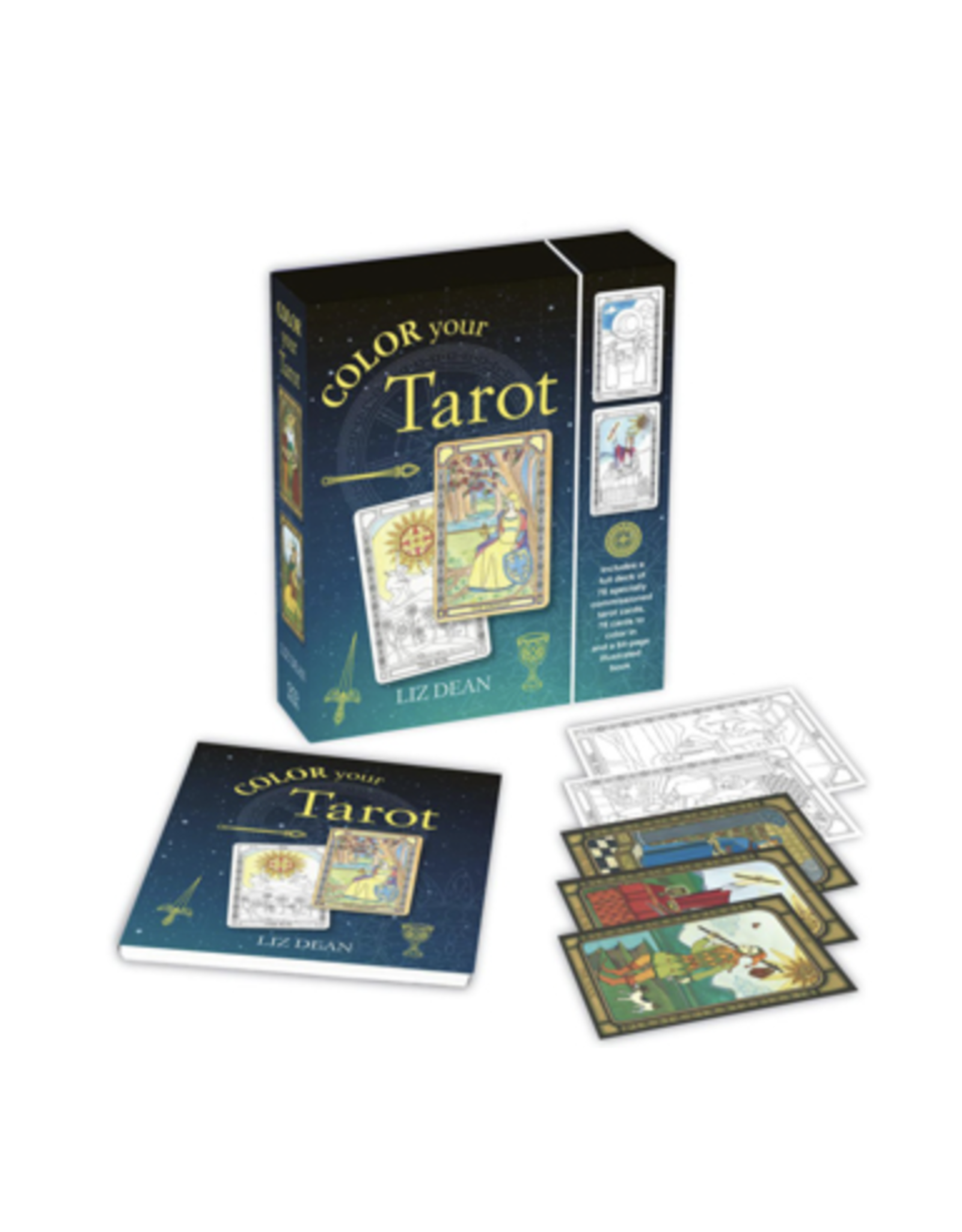 Color Your Tarot Set (September 2022) Includes a full deck of specially commissioned tarot cards, a deck of cards to colour in, and a 64-page illustrated book