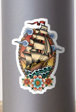 Traditional Tattoo Sailing Ship Sticker