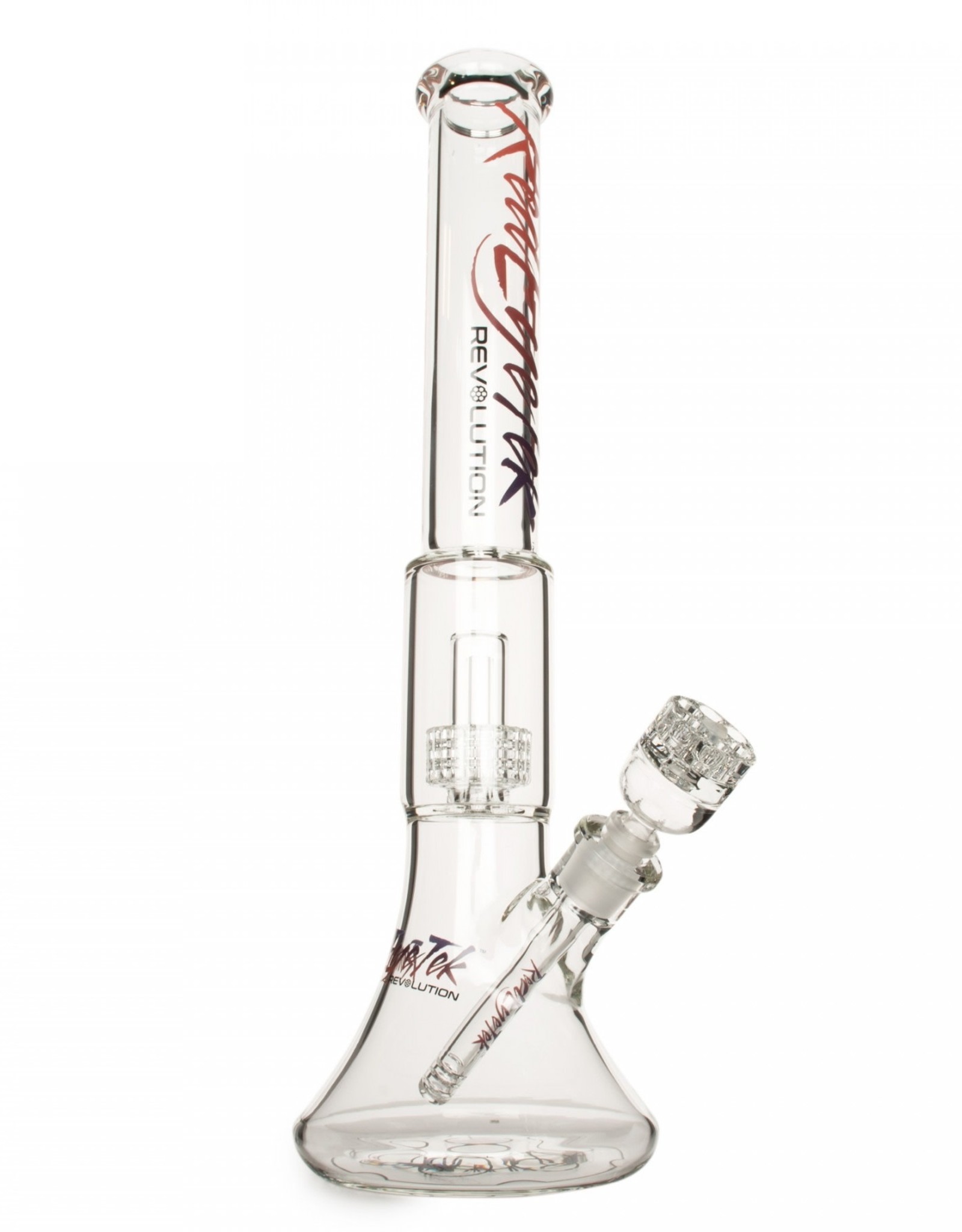 Red Eye Glass 19" 7mm Revolution Dual Chamber Bell Base Bong