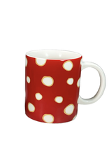 Red & White Dot Mushroom Mug - 18oz