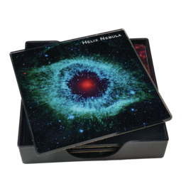 Astrophotography Glass Coasters 6pc Set with Tray