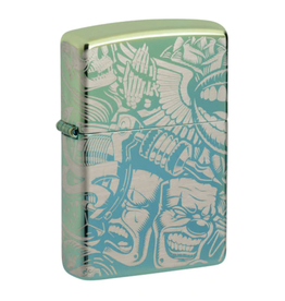 Zippo Teal Tattoo Theme Design Zippo