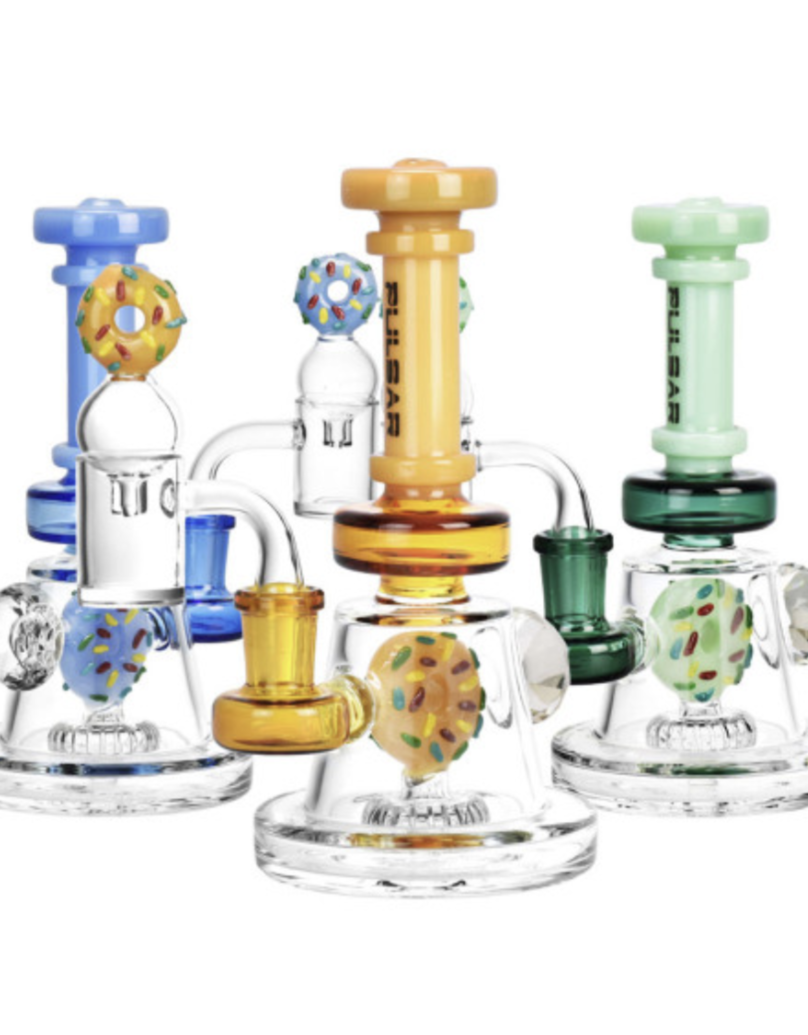 Pulsar 6.5" Donut Diamond Dab Rig Set with Donut Disc Perc by Pulsar - Assorted Colours