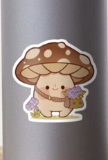 Flower Picking Mushroom Sticker