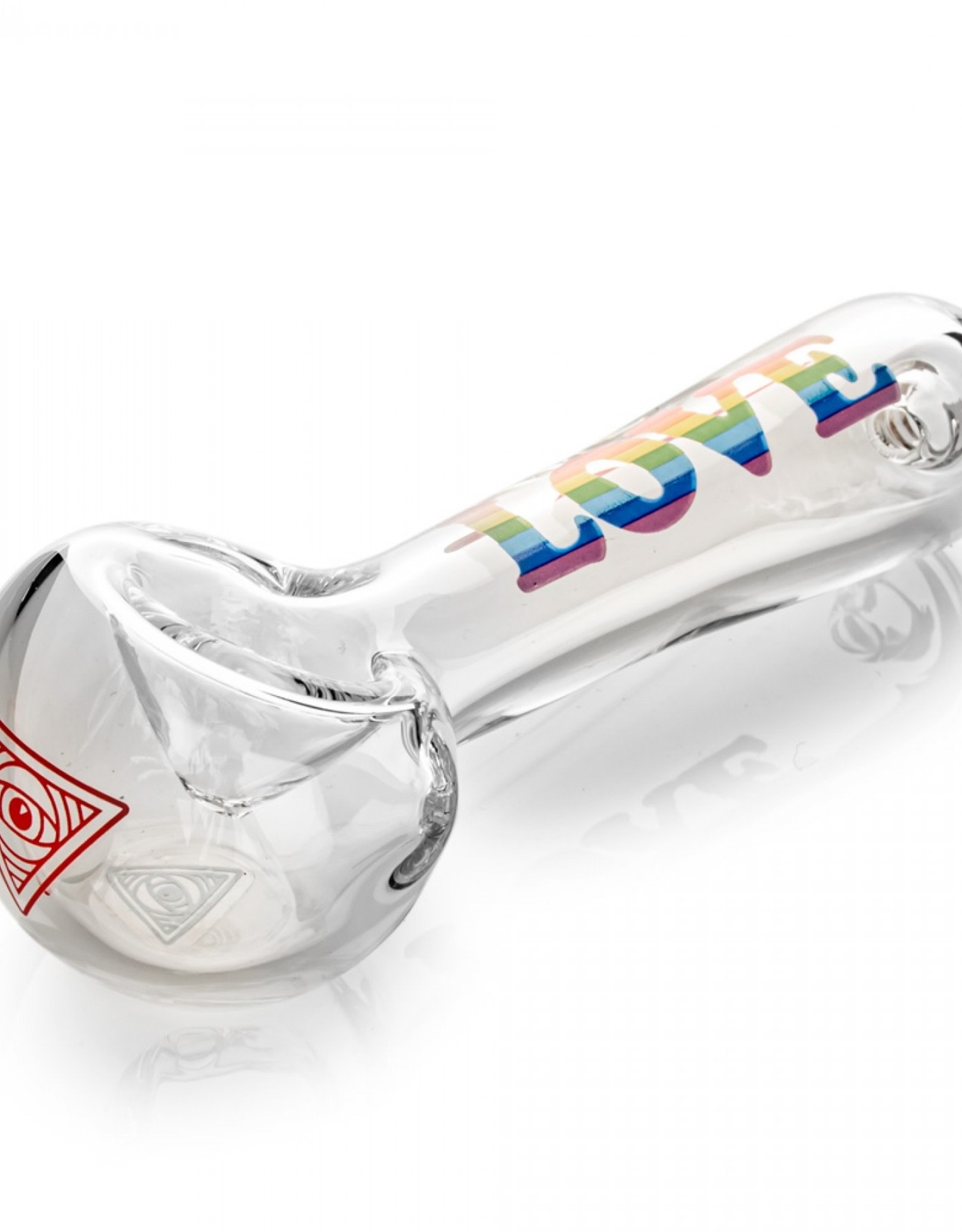 Red Eye Glass 4.5" Rainbow Love Hand Pipe by Red Eye Glass