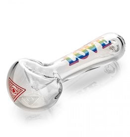 Red Eye Glass 4.5" Rainbow Love Hand Pipe by Red Eye Glass