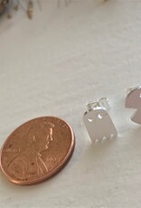 "Pac-Attack" Silver Arcade Stud Earrings