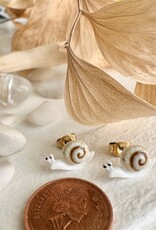 "Helmi" Porcelain Snail Stud Earrings