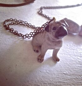 "Pug Life" Porcelain Pug Pendant Necklace