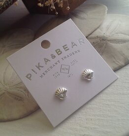 "Amatheia" Silver Seashell Stud Earrings