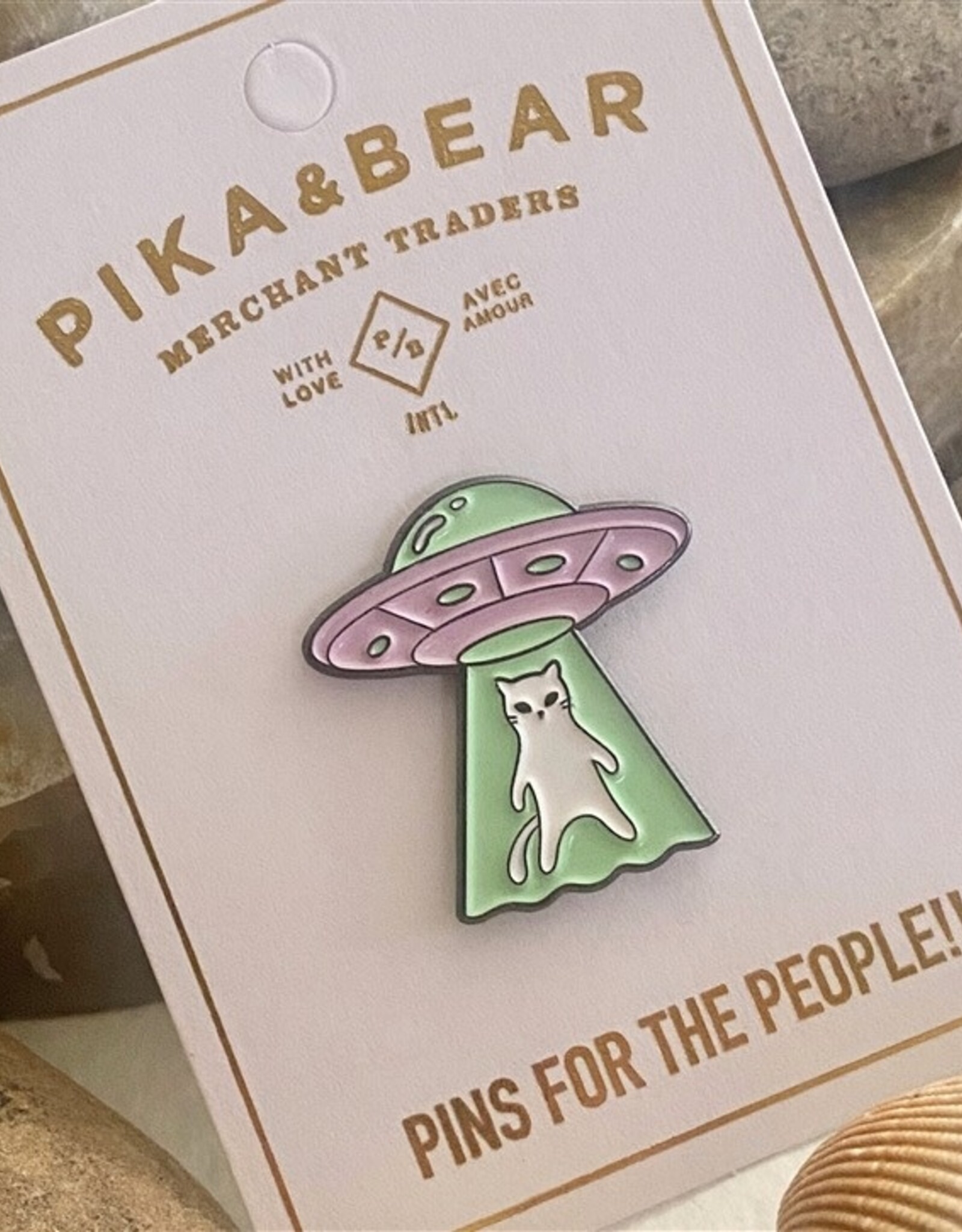 "Coming or Going?" UFO Cat Lapel Pin