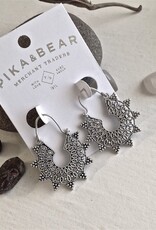 "Anahita" Silver Mandala Design Earrings