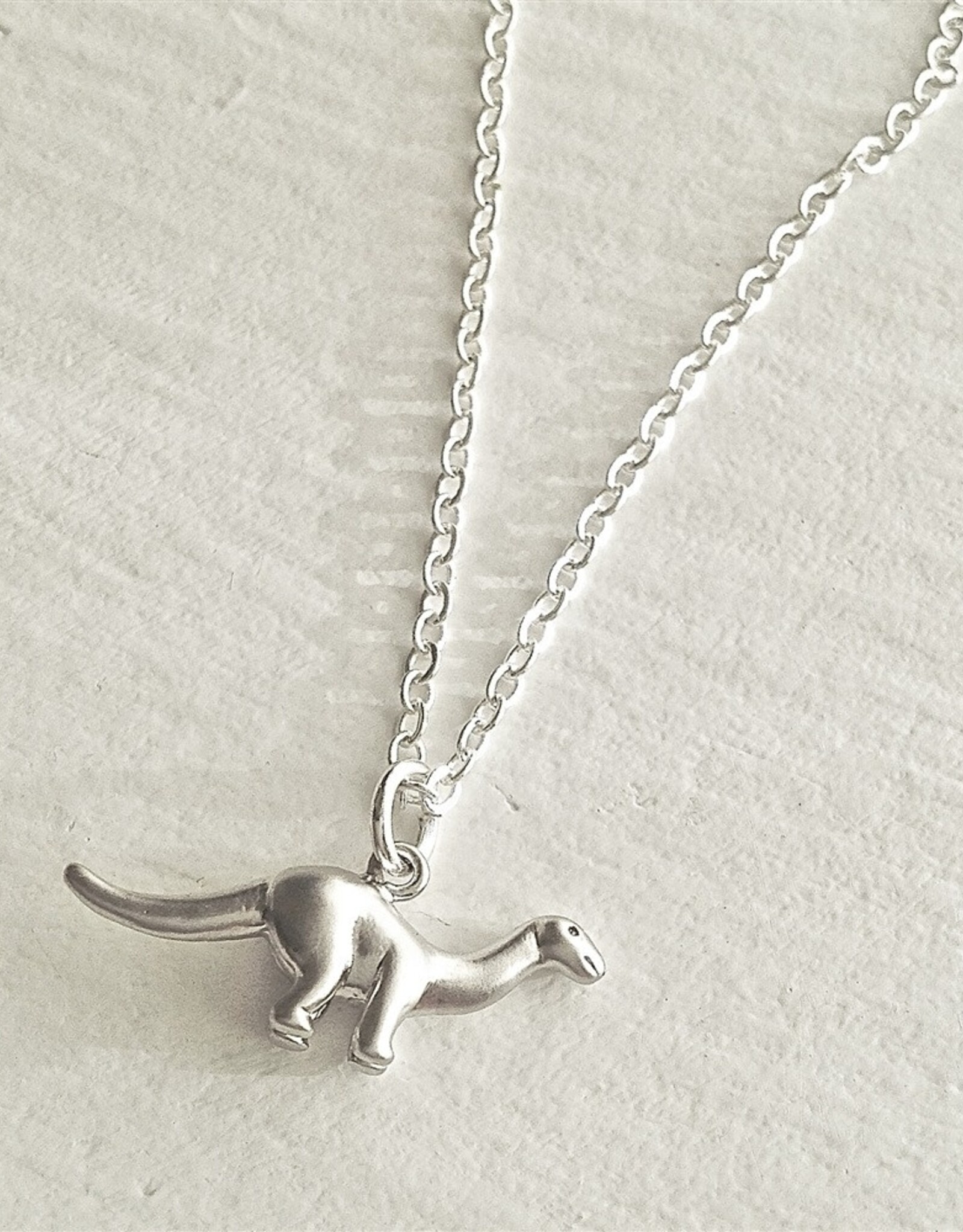 "Tino-saur" Silver Tiny Apatosaurus Charm Necklace