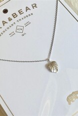 "Monstera" Silver Leaf Charm Necklace