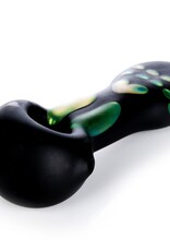 Red Eye Glass 4.5" Frosted Black Skull Pipe by Red Eye Glass