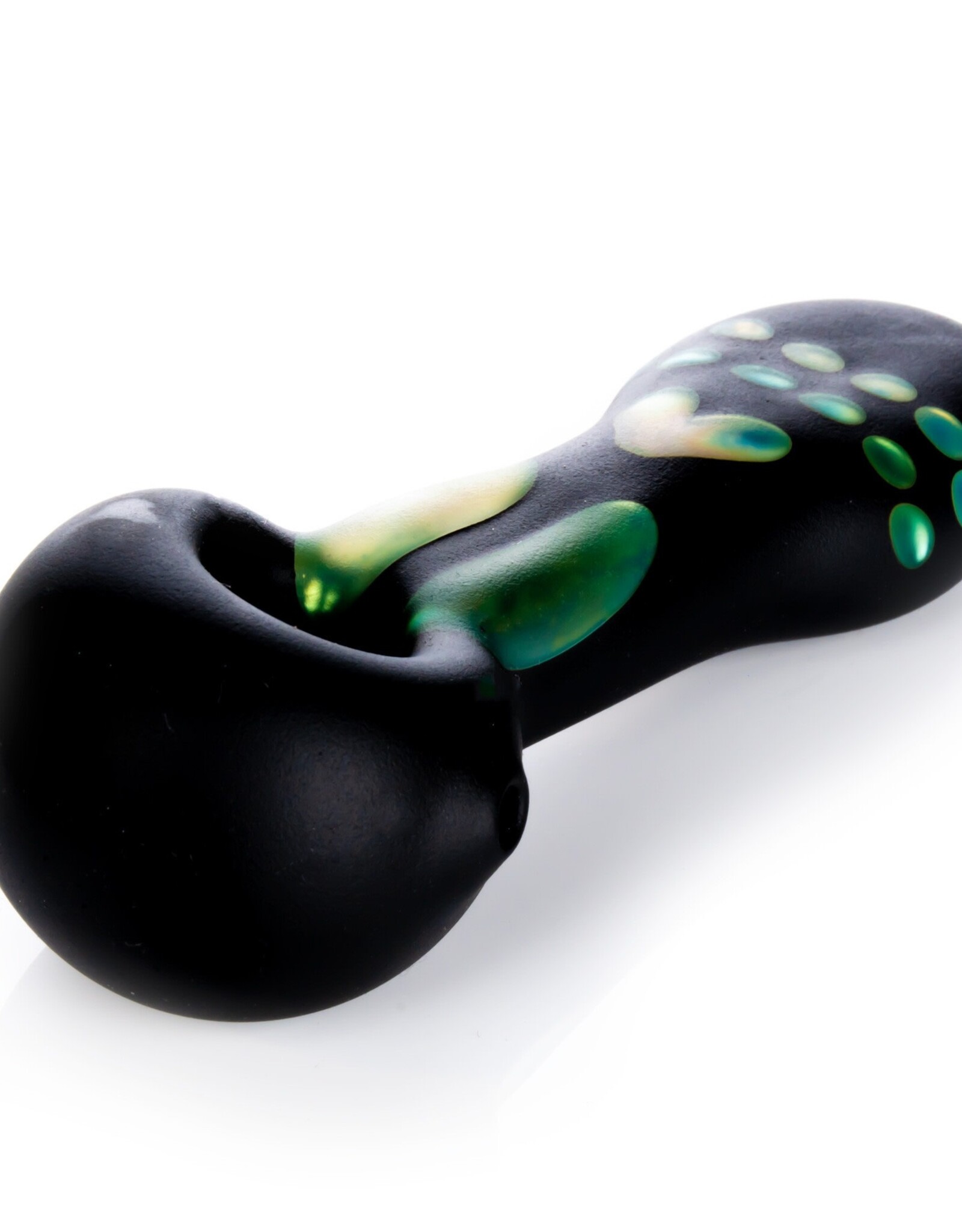 Red Eye Glass 4.5" Frosted Black Skull Pipe by Red Eye Glass